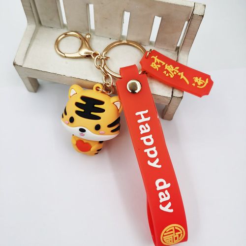 Porte-clés caractère chinois motif géométrique & tigre breloque - SHEIN - Modalova
