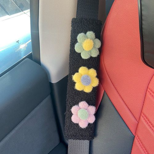 Pièce Coussin de ceinture de siège de voiture à fleur en peluche - SHEIN - Modalova