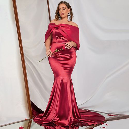 Robe de soirée col bardot torsadé sirène en satin - SHEIN - Modalova