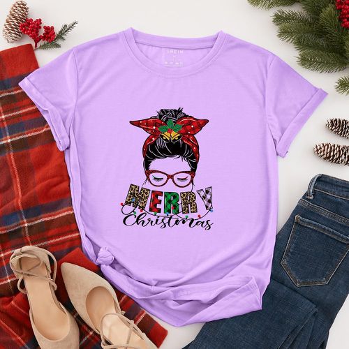 T-shirt Noël figure et slogan - SHEIN - Modalova
