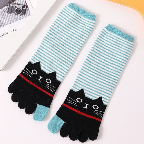 Chaussettes à orteils à motif chat dessin animé - SHEIN - Modalova
