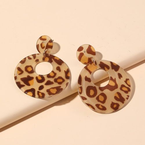 Pendants d'oreilles ronds à motif léopard - SHEIN - Modalova