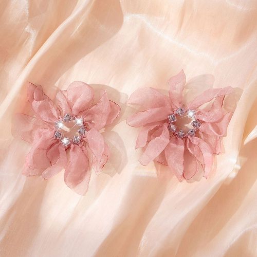 Boucles d'oreilles avec strass design fleur - SHEIN - Modalova