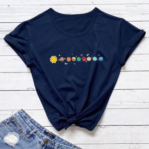 T-shirt avec imprimé planète - SHEIN - Modalova