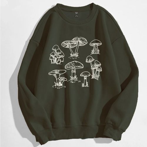 Sweat-shirt à imprimé champignon - SHEIN - Modalova