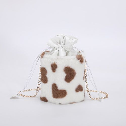 Sac boîte mini avec motif cœur à cordon chaîne duveteux - SHEIN - Modalova