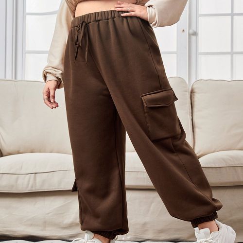 Pantalon de survêtement poche à rabat à cordon - SHEIN - Modalova
