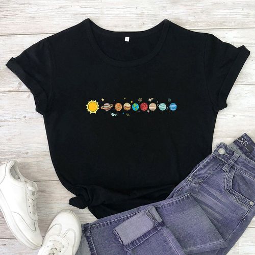 T-shirt avec imprimé planète - SHEIN - Modalova