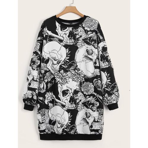 Robe sweat-shirt à imprimé tête de mort - SHEIN - Modalova