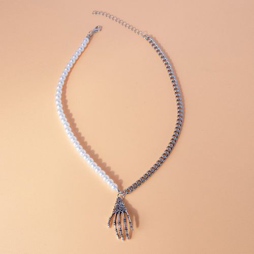 Collier à pendentif à fausse perle squelette main - SHEIN - Modalova