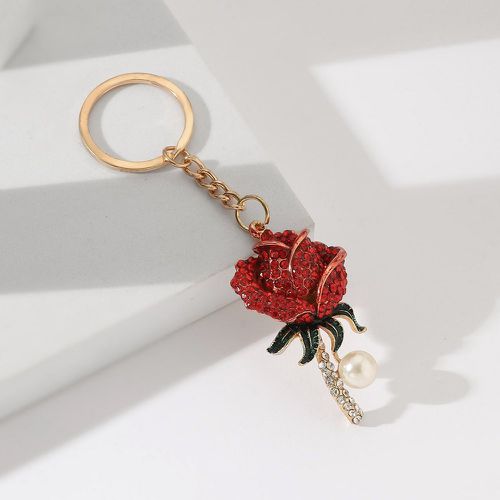 Porte-clés fausse perle & rose breloque - SHEIN - Modalova