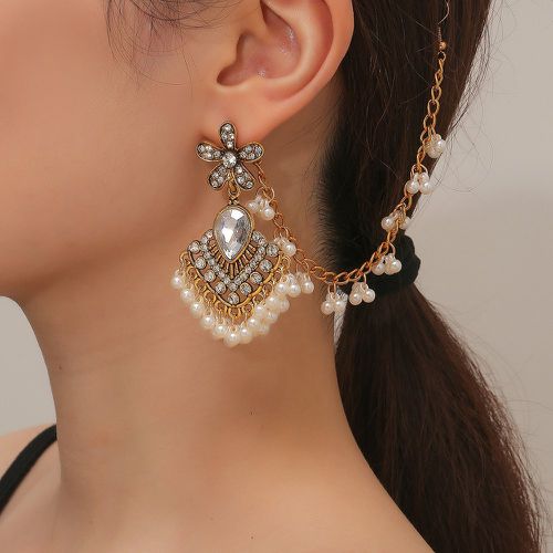 Paires Boucles d'oreilles à strass et fausses perles - SHEIN - Modalova