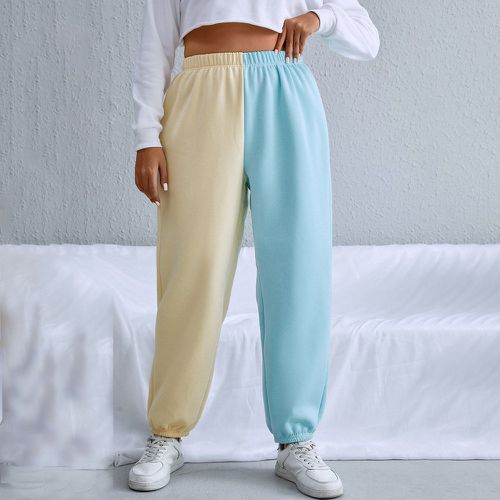 Pantalon de survêtement bicolore taille élastique - SHEIN - Modalova