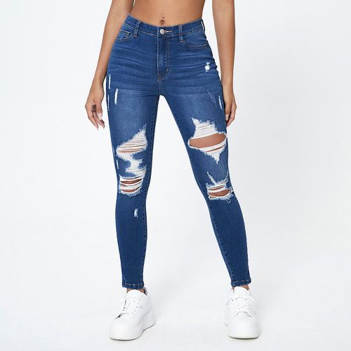 Jean skinny déchiré effet moustache - SHEIN - Modalova