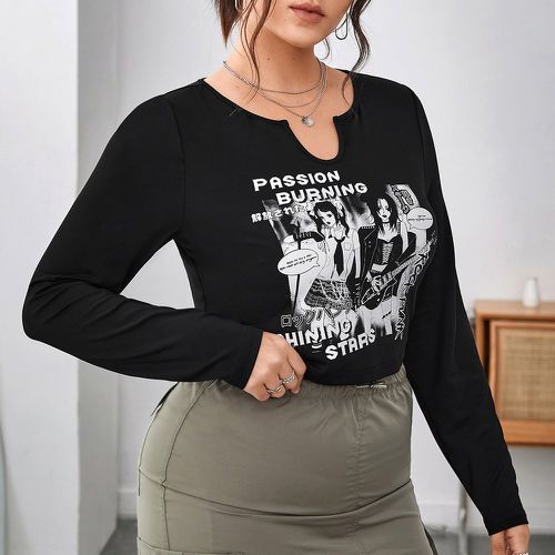 T-shirt figure et lettre - SHEIN - Modalova