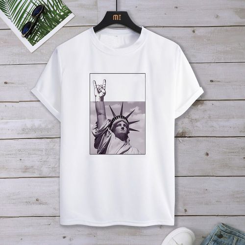 T-shirt à imprimé liberté et statue - SHEIN - Modalova