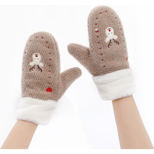 Gants renne de Noël à broderie - SHEIN - Modalova