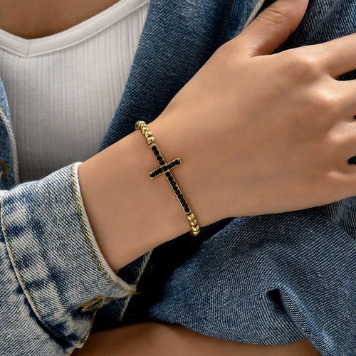 Bracelet perlé à strass à détail croix - SHEIN - Modalova