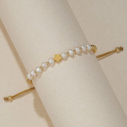 Bracelet fleur & perle de culture - SHEIN - Modalova