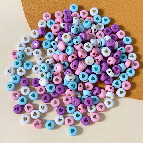 Pièces de couleur aléatoire avec motif cœur DIY perle - SHEIN - Modalova