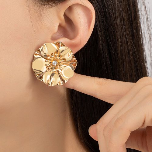 Clous d'oreilles avec strass design fleur - SHEIN - Modalova