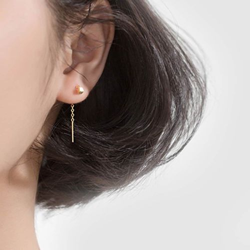 Boucles d'oreilles enfileur à détail cube - SHEIN - Modalova