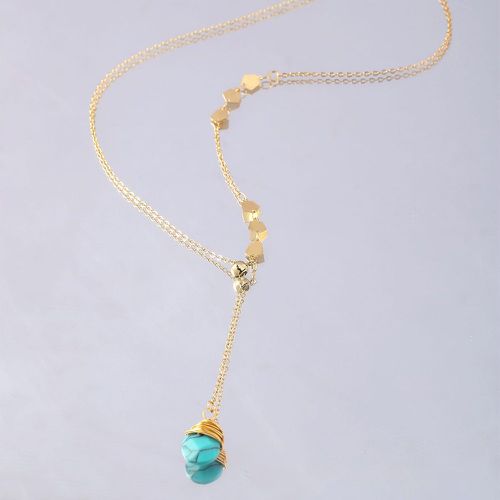 Collier avec pendentif à détail turquoise - SHEIN - Modalova