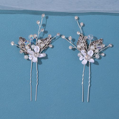 Pièces Épingle à cheveux à fausse perle à fleur de mariée - SHEIN - Modalova