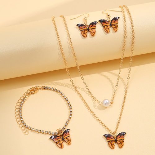 Pièces Set de bijoux à strass & à détail papillon - SHEIN - Modalova