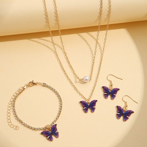 Pièces Set de bijoux à strass & à détail papillon - SHEIN - Modalova