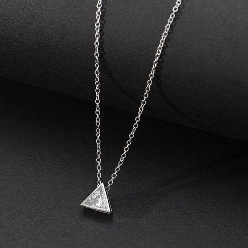 Collier à pendentif zircone cubique triangulaire - SHEIN - Modalova