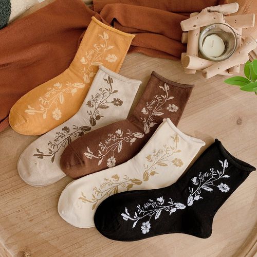 Paires Chaussettes à imprimé floral - SHEIN - Modalova