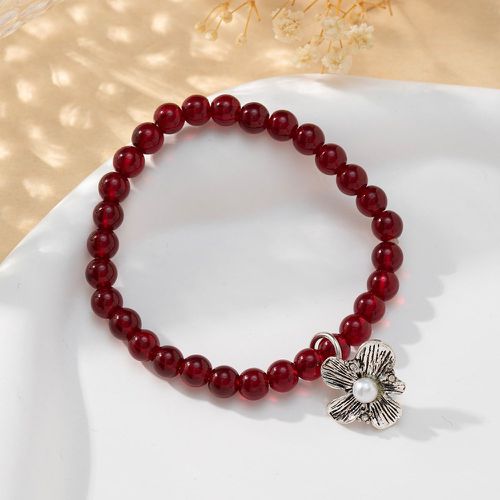 Bracelet perlé à fausse perle à fleur - SHEIN - Modalova