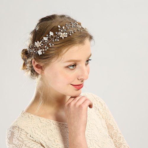 Bandeau pour cheveux à fleur à strass de mariée - SHEIN - Modalova