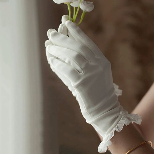Gants à fausse perle à plis de mariée - SHEIN - Modalova