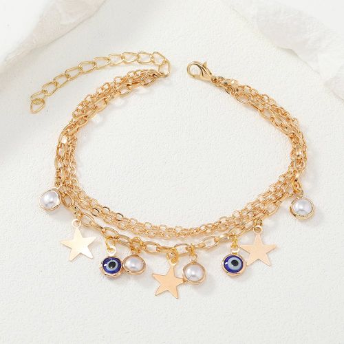 Bracelet multicouche fausse perle & à breloque étoile - SHEIN - Modalova
