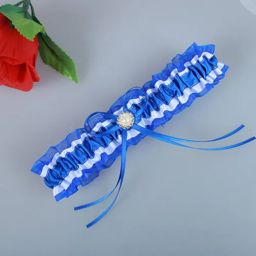 Porte-jarretelles avec nœud à fausse perle à volants de mariée - SHEIN - Modalova