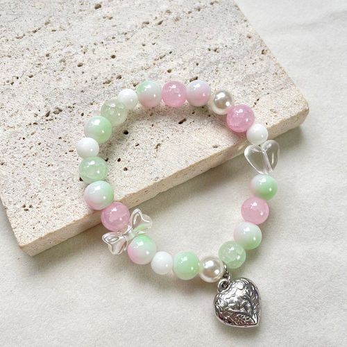 Bracelet perlé cœur & à nœud papillon - SHEIN - Modalova