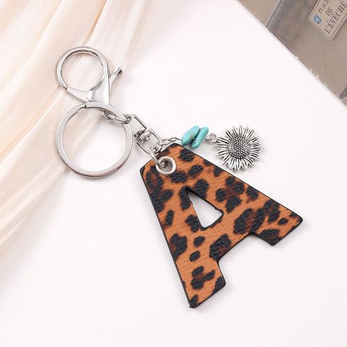 Porte-clés à motif léopard lettre & tournesol breloque - SHEIN - Modalova
