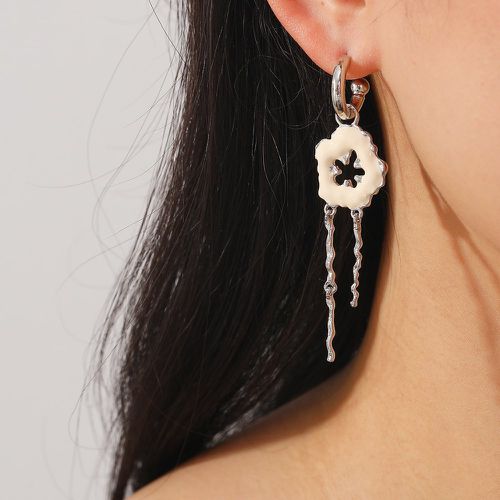 Pendants d'oreilles fleur & à franges en métal - SHEIN - Modalova