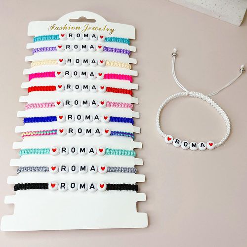 Pièces Bracelet de couleur aléatoire cœur & à lettres - SHEIN - Modalova