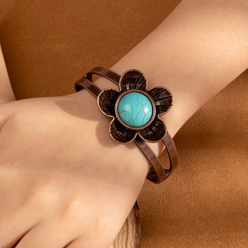 Bracelet turquoise & à fleur - SHEIN - Modalova