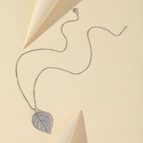 Collier avec pendentif zircone cubique feuille - SHEIN - Modalova