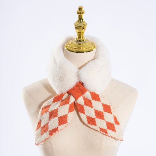 Écharpe à carreaux contrastant en tissu duveteux - SHEIN - Modalova