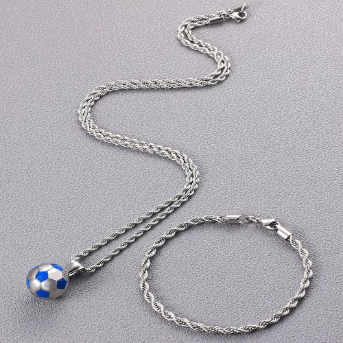 Collier à pendentif football & bracelet - SHEIN - Modalova