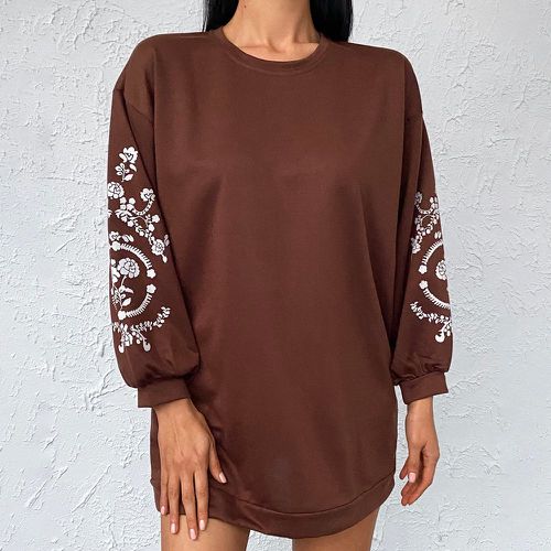 Robe sweat-shirt à imprimé floral - SHEIN - Modalova