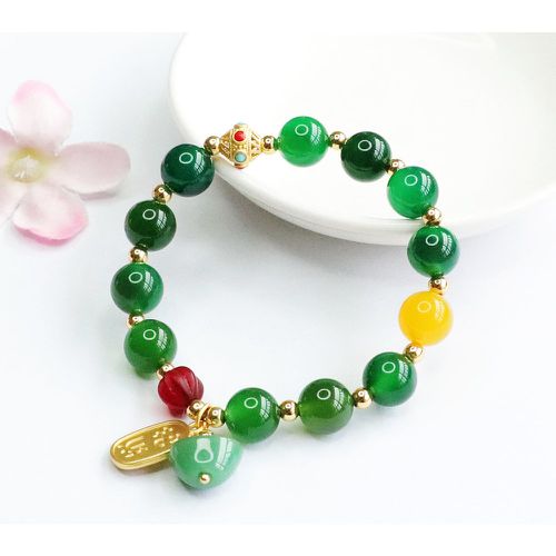 Bracelet perlé caractère chinois à breloque ovale - SHEIN - Modalova