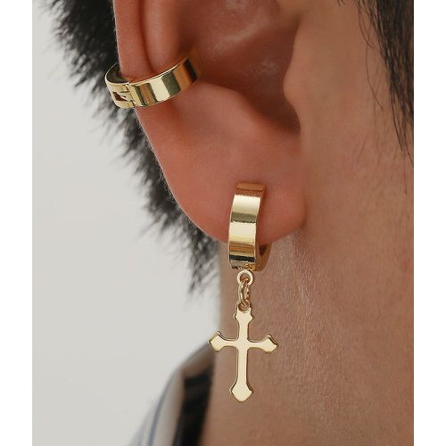 Pièce à détail croix Boucle d'oreille & 1 pièce Clip d'oreille - SHEIN - Modalova