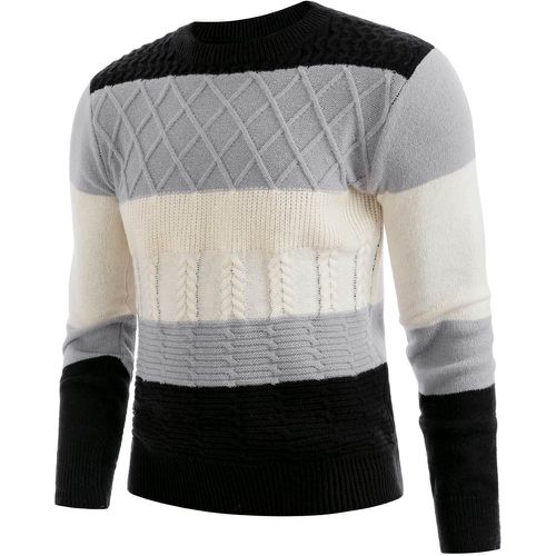 Pull à blocs de couleurs en tricot torsadé - SHEIN - Modalova