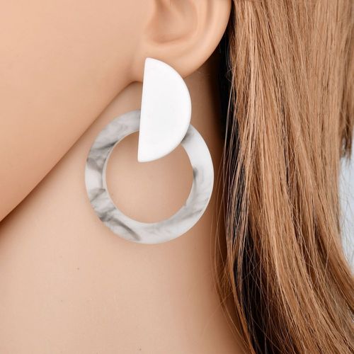 Boucles d'oreilles demi-cercle & à détail cercle - SHEIN - Modalova